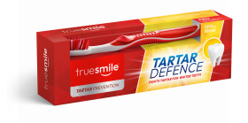 TRUESMILE TARTAR DEFENCE TOOTHPASTE WITH FREE BRUSH - TAR TAR PREVENTION - 100ML - EXP: 08/28