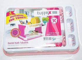 Tuffex Lace Design Double Dish Drainer 