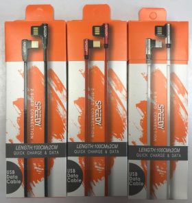 Speedy 2 Sided iPhone Quick Charging & Data Syncing USB Data Cable - 100cm - Colours May Vary