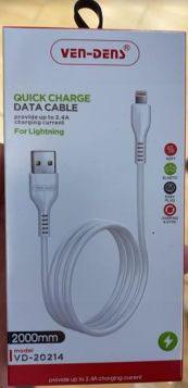 Ven-Dens 2 Meter Iphone Quick Charge Usb Lightening Data Cable