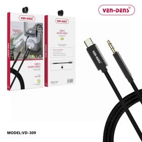 Ven-Dens USB-C to AUX 3.5mm Nylon Cable 1M