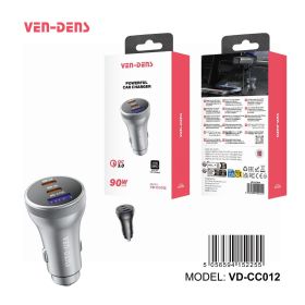 Ven-Dens 90W 2x USB-C & 1x USB-A 3 Port Car Charger