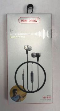 Ven-Dens Superbass In-Ear Headphones - Colours May Vary - 1.2m