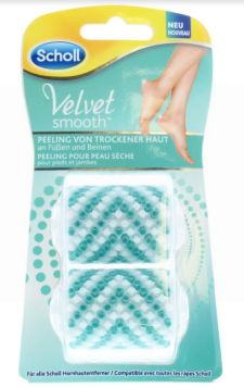 Scholl Velvet Smooth Peeling Brush Refill for Dry Skin - Pack of 2