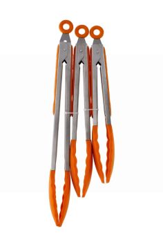 SILICON TONG ORANGE PACK OF 3