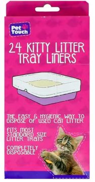 PET TOUCH KITTY LITTER TRAY LINERS - PACK OF 24