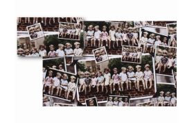 GIFT WRAP PAPER VINTAGE BABY GROUP SITTING 