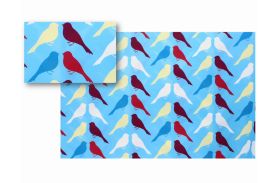  GIFT WRAP PAPER BLUE BIRDS PRINTED