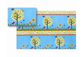 GIFT WRAP PAPER BLUE  SKY WITH BIRDS & TREE