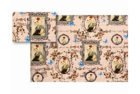 GIFT WRAP PAPER WONDERING GIRL IN FRAME