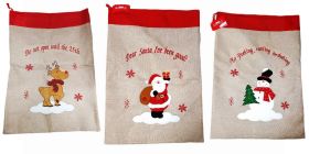 CHRISTMAS CRAFT SACK RED/NATURAL