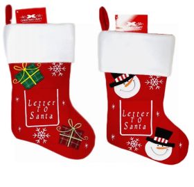 CHRISTMAS CRAFT STOCKING RED 2 DESIGNS