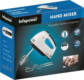 Infapower Hand Mixer with 7 Speeds - 100W - White