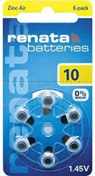 Renata ZA10 Hearing Aid Batteries - Pack of 6