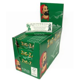 Zig Zag Green Standard Cut Corners Rolling Papers - 100 Booklets